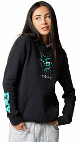 Fox WOMENS NUKLR PULLOVER FLEECE - Black SIDE FRONT