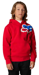 Fox YOUTH TOXSYK PULLOVER FLEECE Flame Red FRONT FACING MODEL