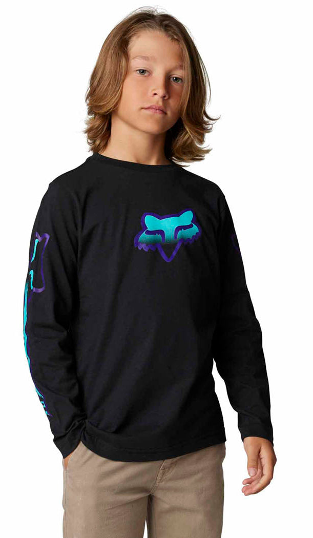 Fox YOUTH VIZEN Long Sleeve TEE Black