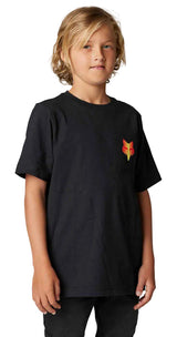 Fox YOUTH DKAY Short Sleeve TEE Black FRONT FACING MODEL