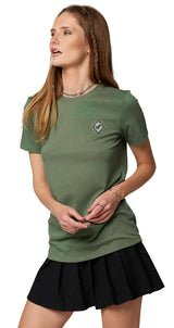 Fox STILL IN Short Sleeve TEE Army SIDE-FRONT FACING MODEL