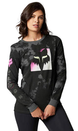 Fox DETONATE Long Sleeve TEE Black FRONT FACING MODEL