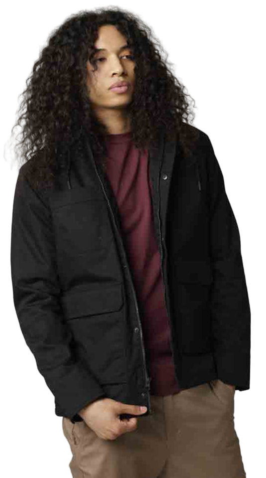 Fox Mercer Jacket Black FRONT FACING MODEL