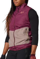 Fox WOMENS RANGER WIND VEST - Dark Maroon SIDE FRONT