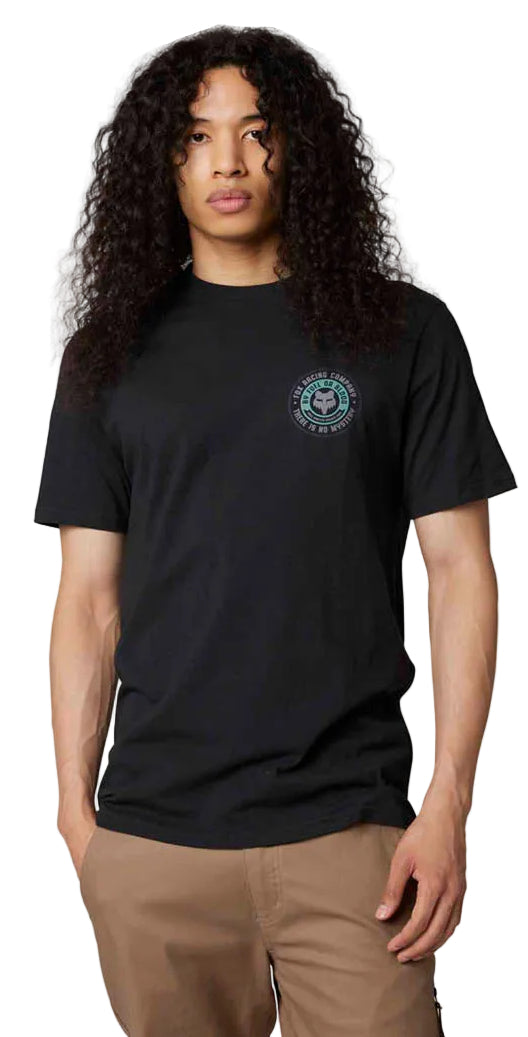 Fox MYSTICKS Short Sleeve PREMIUM TEE Black FRONT FACING MODEL