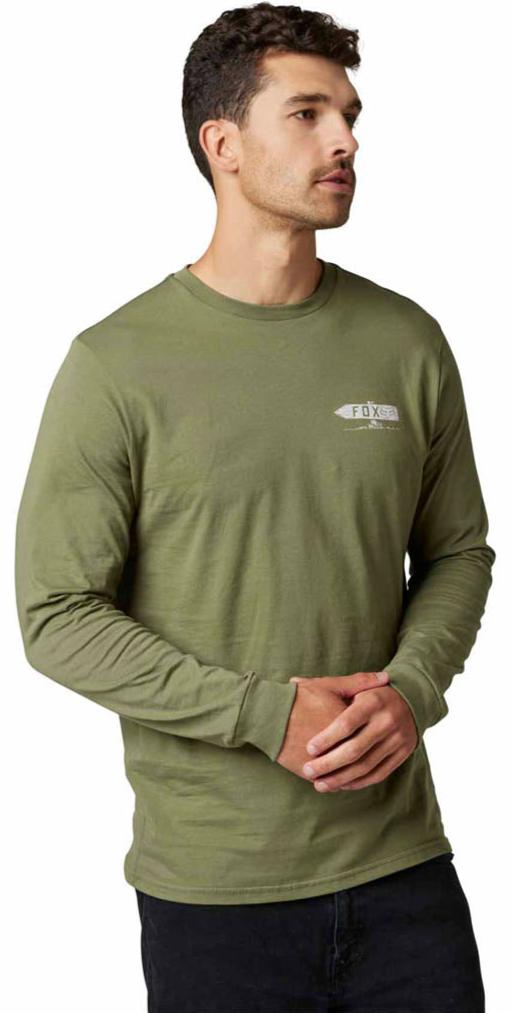 Fox NET NEW LS PREMIUM TEE - Army SIDE FRONT