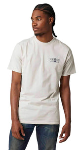 Fox NET NEW Short Sleeve  PREMIUM TEE VintWhite SIDE-FRONT FACING MODEL