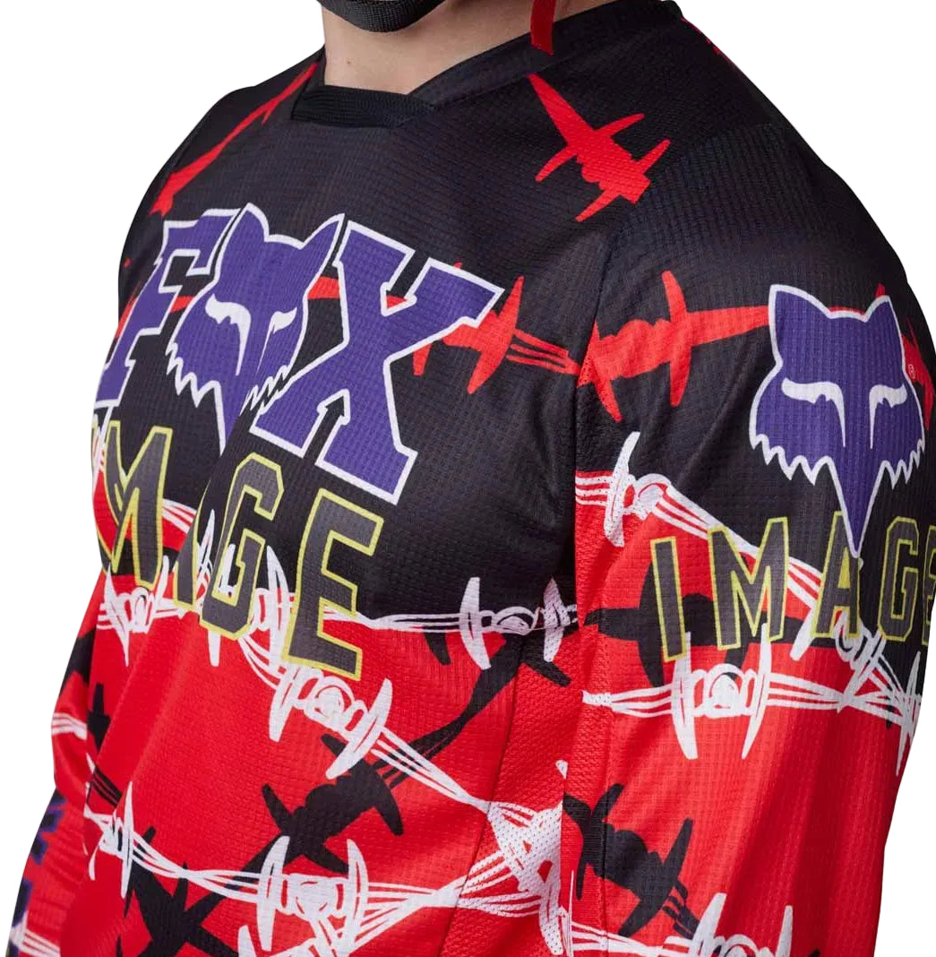 Fox Racing 180 Barbed Wire SE Jersey Flo Red DETAILS