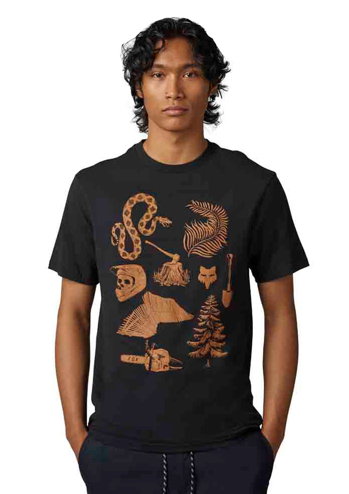 Fox TRACK BEAST SS PREM TEE Black FRONT FACING MODEL