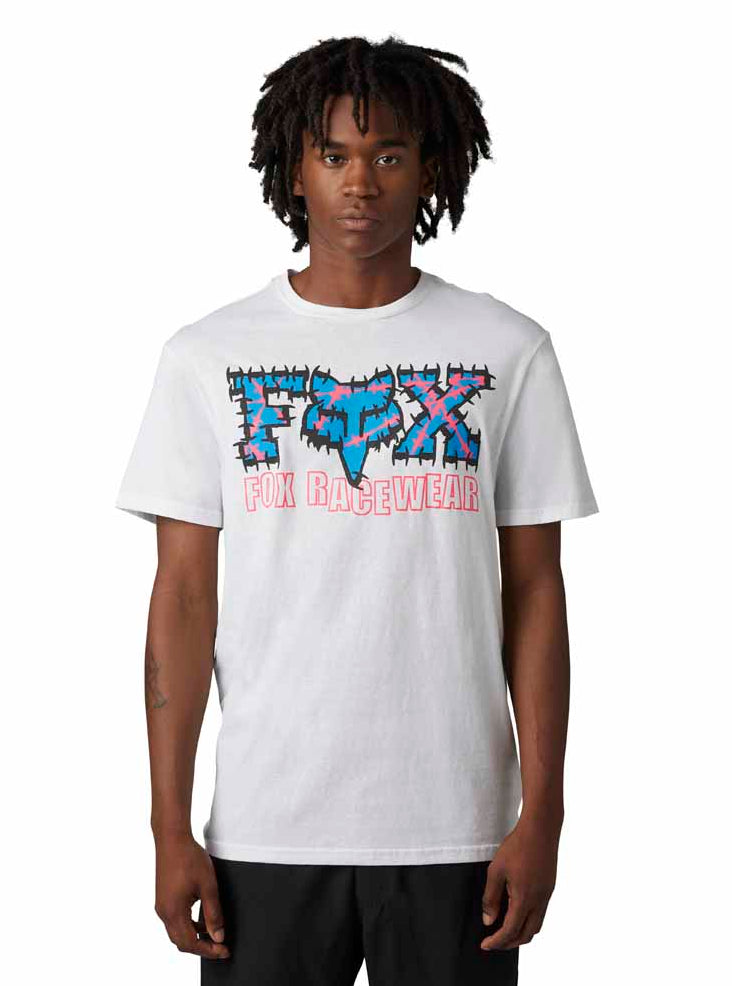 Fox BARBED WIRE || SS PREM TEE OptcWhite FRONT FACING MODEL