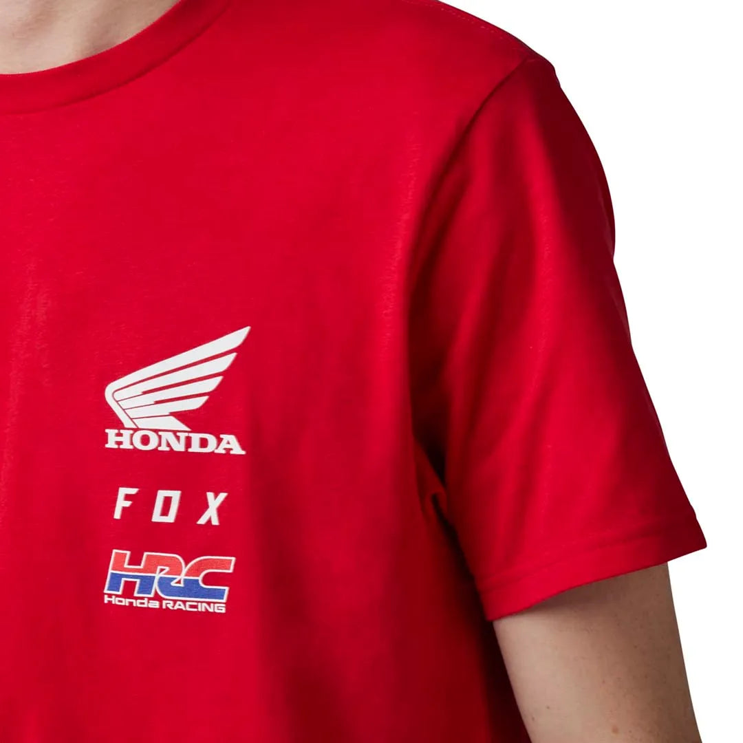 Fox FOX X HONDA SS TEE - Flame Red FRONT PRINT