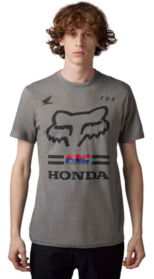 Fox FOX X HONDA SS TEE || - Heather Graphite FRONT