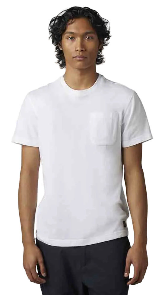 Fox LEVEL UP Short Sleeve PREM PKT TEE White FRONT FACING MODEL