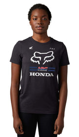 Fox x Honda SS Tee Black FRONT FACING MODEL