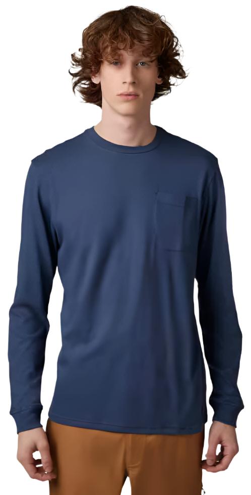 Fox LEVEL UP LS PREM PKT TEE - Deep Cobalt FRONT