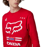 Fox FOX X HONDA LS TEE - Flame Red FRONT PRINT