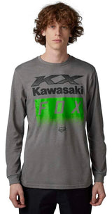 Fox FOX X KAWI LS PREM TEE - Heather Graphite FRONT