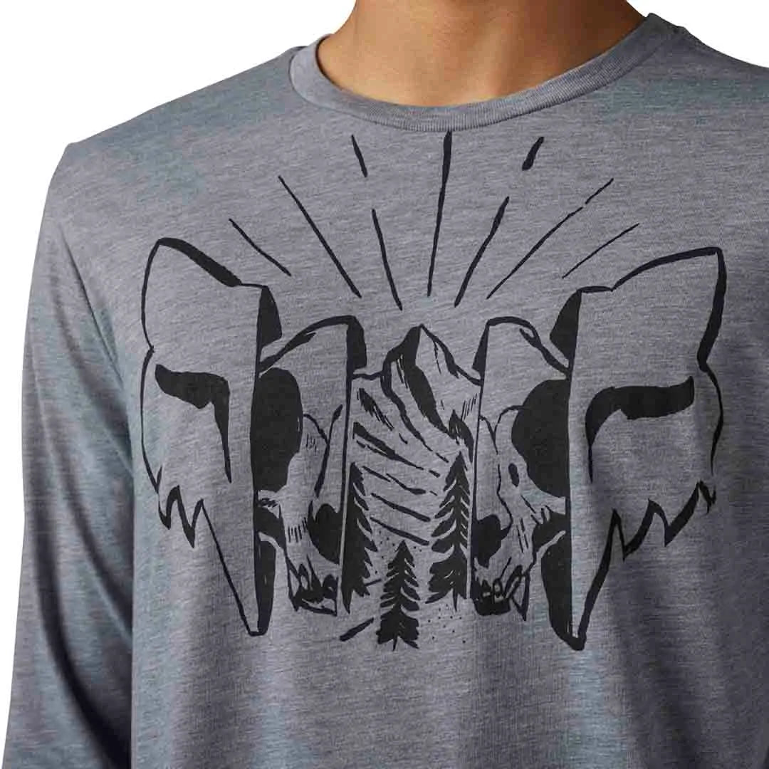 Fox THE FORMAT LS TECH TEE - Heather Graphite Print