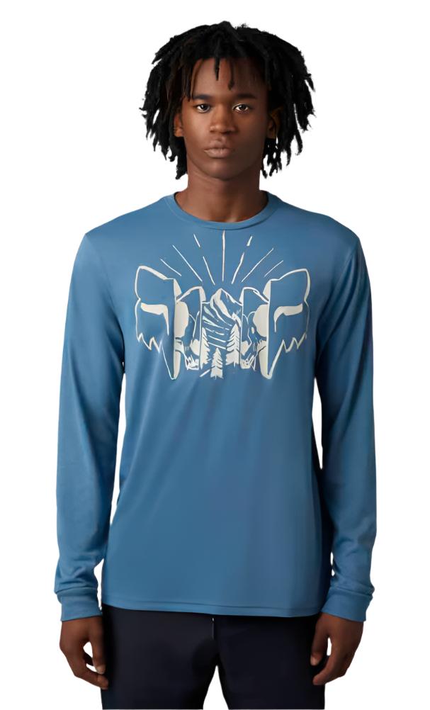 Fox THE FORMAT LS TECH TEE - Dark Slate FRONT