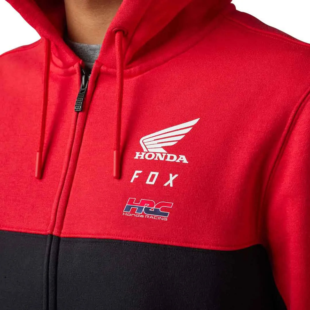 Fox FOX X HONDA ZIP FLEECE - Flame Red FRONT PRINT