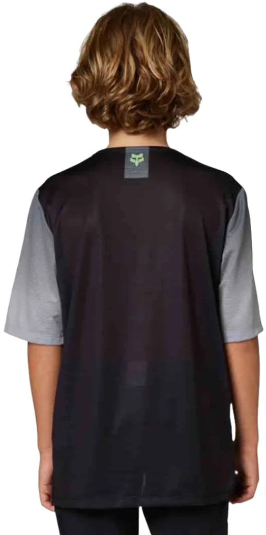 Fox YOUTH FLEXAIR SS JERSEY - Black BACK FACING MODEL