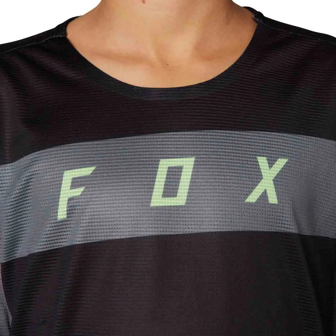 Fox YOUTH FLEXAIR SS JERSEY - Black FRONT PRINT