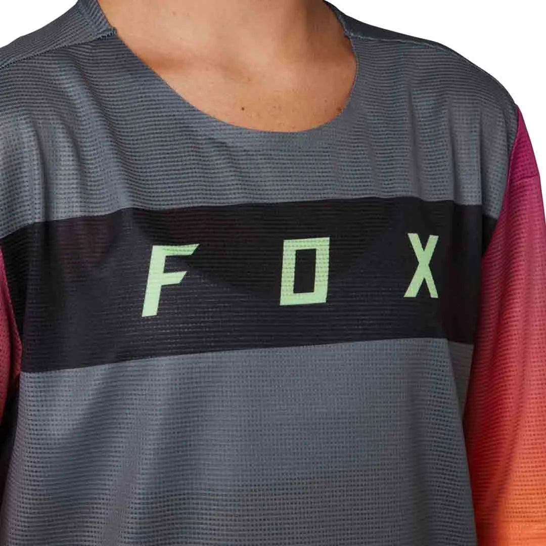 Fox YOUTH FLEXAIR SS JERSEY - Pewter FRONT PRINT