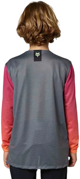 Fox YOUTH FLEXAIR LS JERSEY - Pewter BACK FACING MODEL