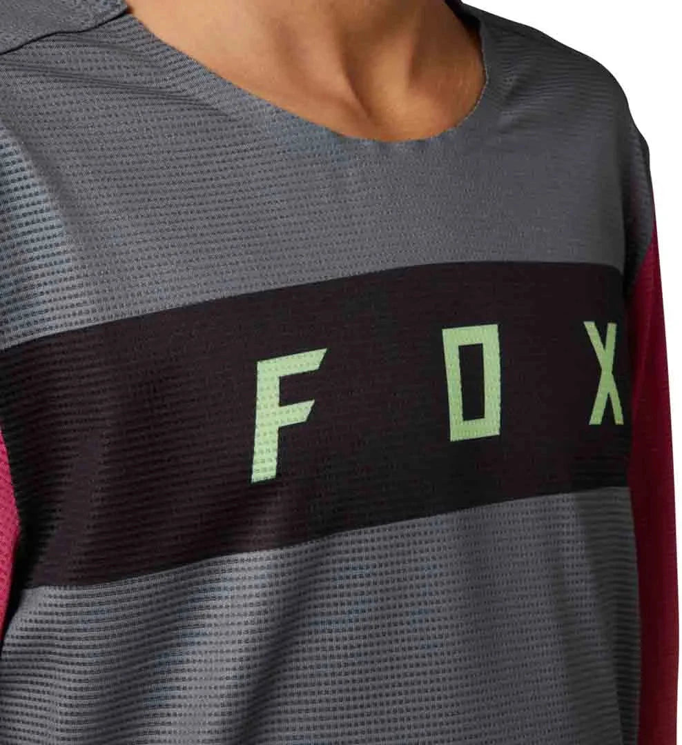 Fox YOUTH FLEXAIR LS JERSEY - Pewter FRONT PRINT