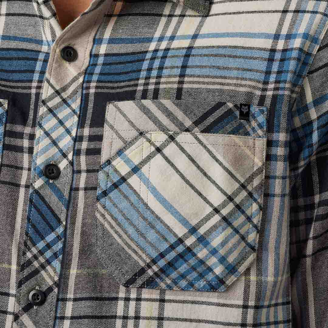 Fox TURNSOUT UTILITY FLANNEL - Taupe FRONT POCKET