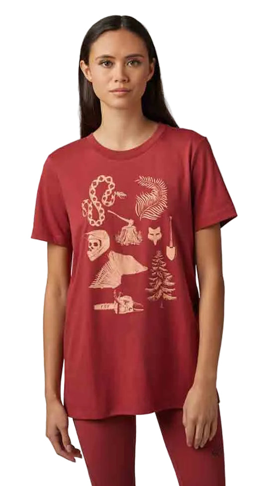 Fox TRACK BEAST SS TEE Scarlet FRONT FACING MODEL