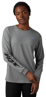 Fox WOMENS MORPHIC LS TEE - Heather Graphite FRONT