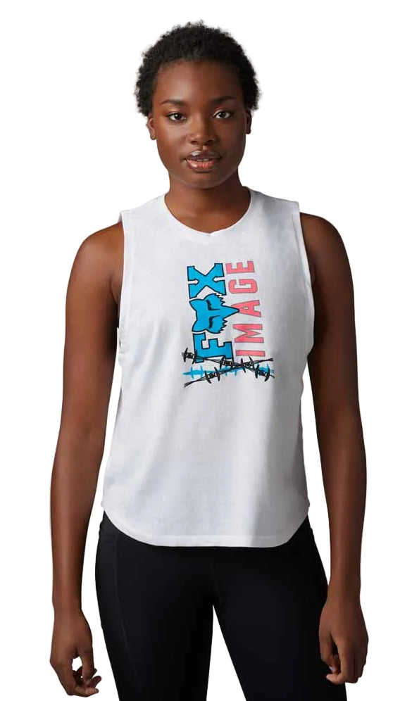 Fox W BARBED WIRE TANK White FRONT FACING MODEL