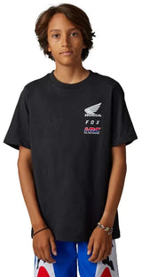 Fox YOUTH FOX X HONDA SS TEE - Black FRONT