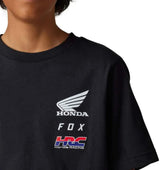 Fox YOUTH FOX X HONDA SS TEE - Black FRONT PRINT