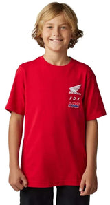 Fox YOUTH FOX X HONDA SS TEE - Flame Red FRONT