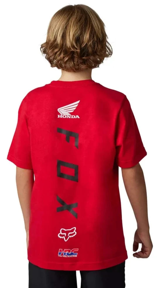 Fox YOUTH FOX X HONDA SS TEE - Flame Red BACK