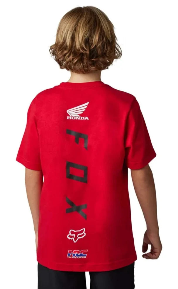 Fox YOUTH FOX X HONDA SS TEE -  Flame Red BACK
