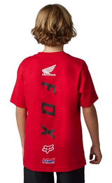 Fox YOUTH FOX X HONDA SS TEE -  Flame Red BACK