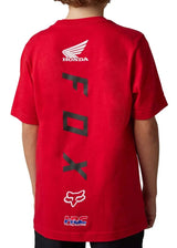 Fox YOUTH FOX X HONDA SS TEE -  Flame Red BACK