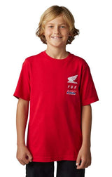 Fox YOUTH FOX X HONDA SS TEE -  Flame Red FRONT