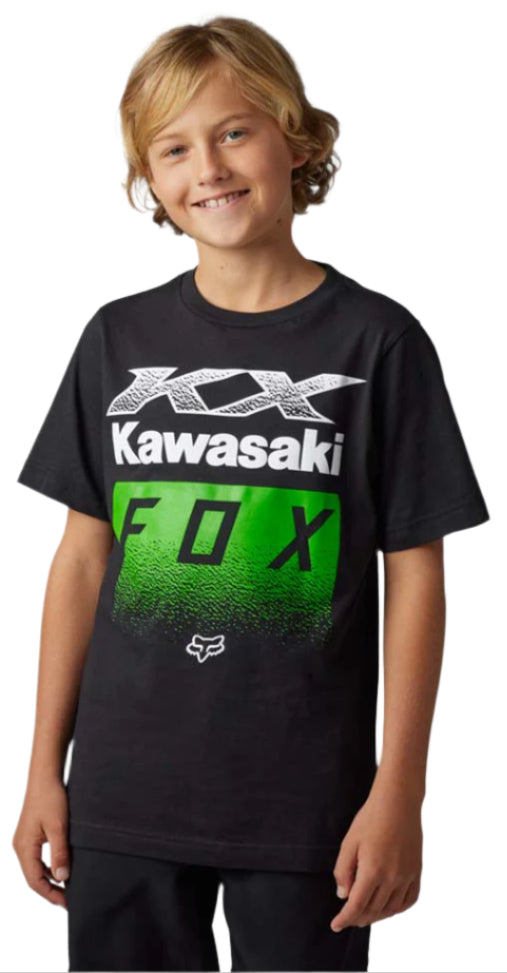 Fox YOUTH FOX X KAWI SHORT SLEEVE TEE Black FRONT