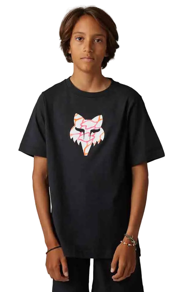 Fox YOUTH RYVER Short Sleeve TEE Black FRONT FACING MODEL