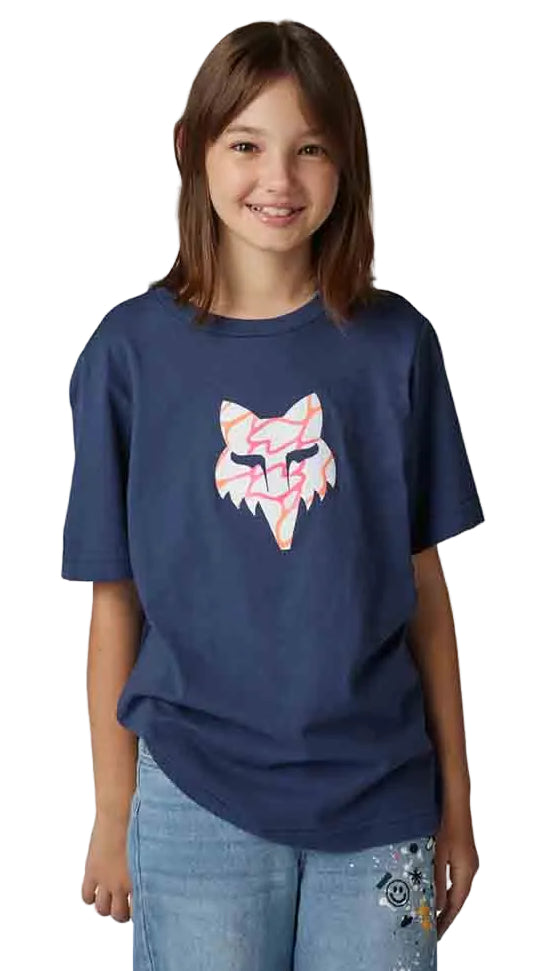 Fox YOUTH RYVER Short Sleeve TEE DpCobalt FRONT FACING MODEL