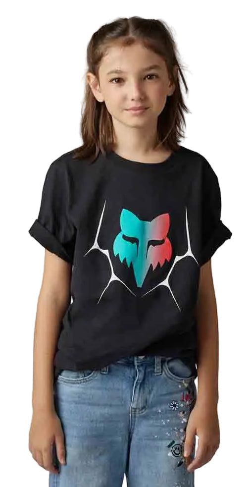 Fox YTH SYZ Short Sleeve TEE Black FRONT FACING MODEL