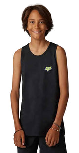 Fox YOUTH MORPHIC TANK Black FRONT FACING MODEL