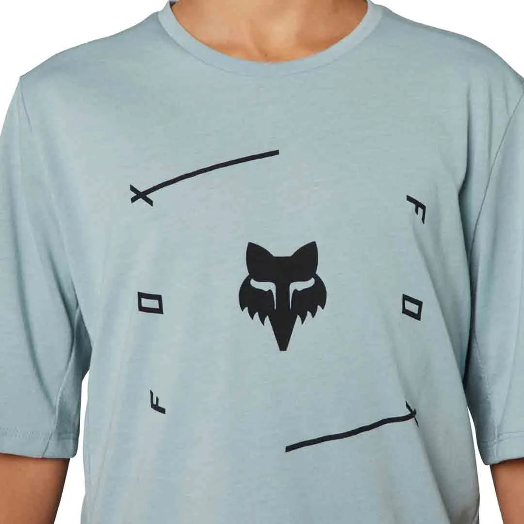 Fox YOUTH RANGER DR SS JERSEY VENI - Gunmetal FRONT PRINT