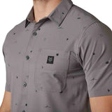 Fox RANGER SS WOVEN JERSEY - Pew Front Print Focused