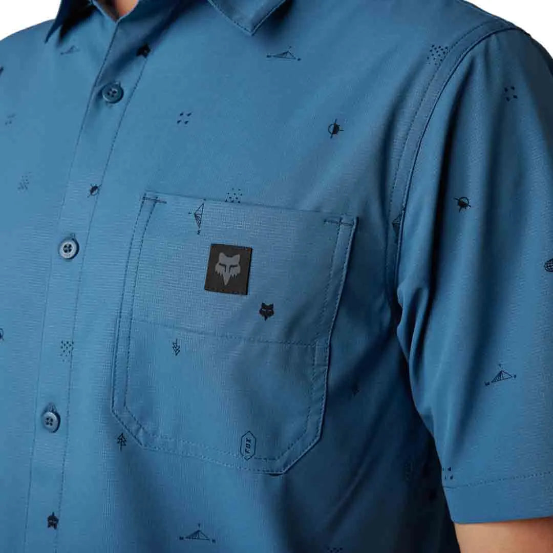 Fox RANGER SS WOVEN JERSEY - Dark Slate Front Print Focused