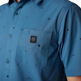 Fox RANGER SS WOVEN JERSEY - Dark Slate Front Print Focused